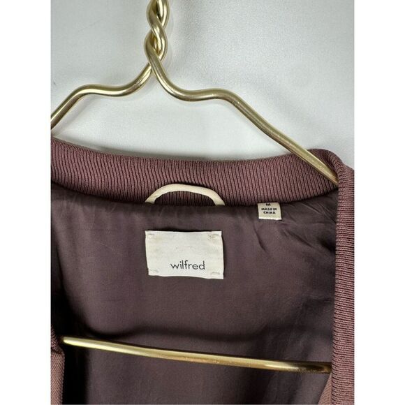 Aritzia Wilfred Women's Snap Button Poussin Bomber Jacket Mauve Size Medium - Picture 2 of 8